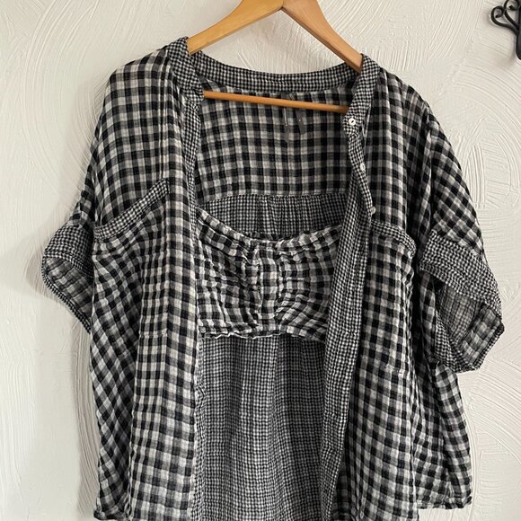 Three-Piece Gingham Lounge Set (Anthroplogie) - Picture 7 of 12